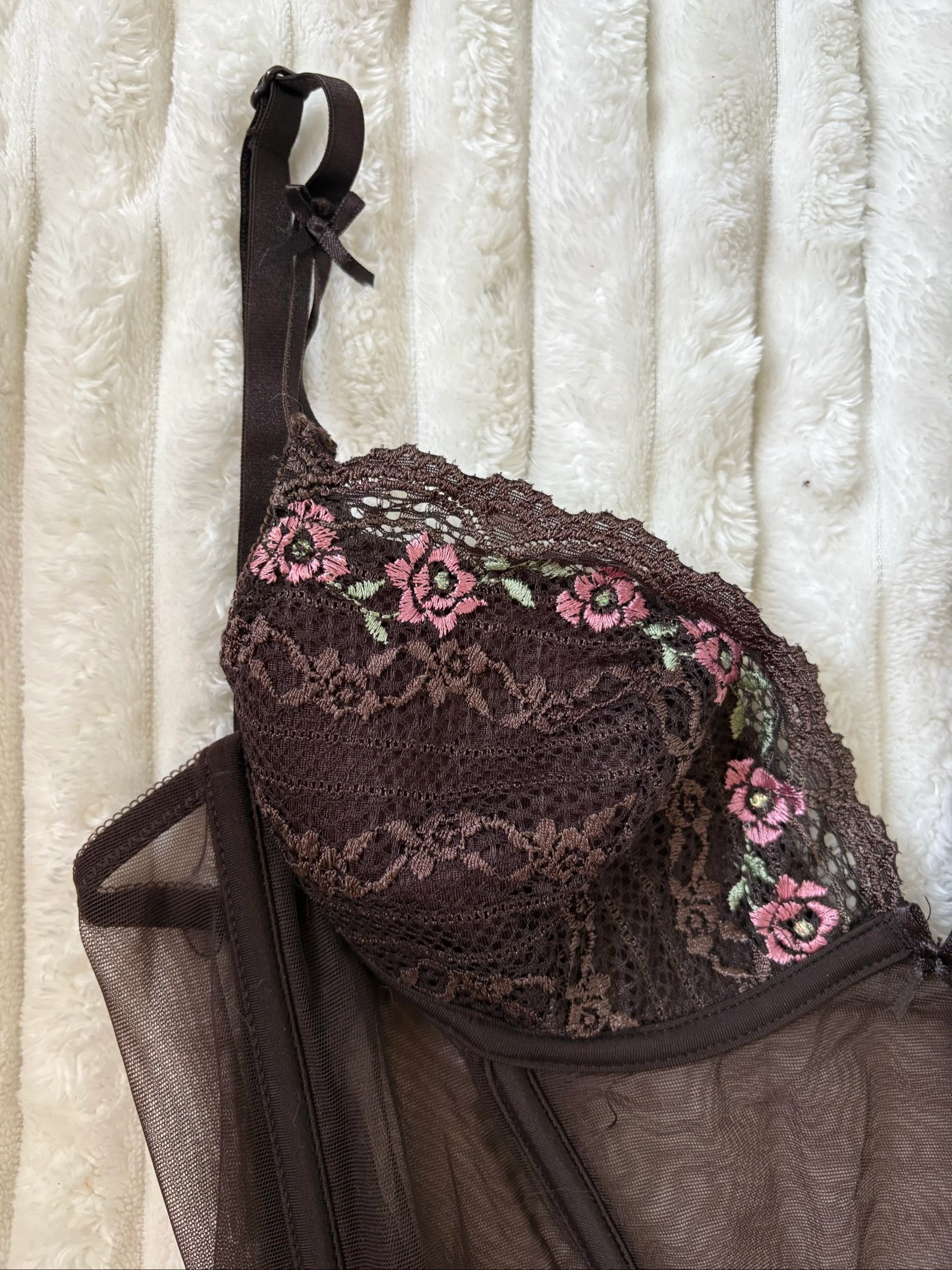 Bustier guêpière con portejarretes para mujer, estilo vintage con bordado de flores – photo 6